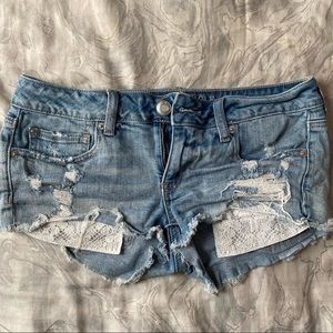 American Eagle super low rise shortie shorts
